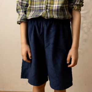 Bermuda Piero – velluto millerighe blu