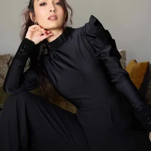 Flame body maniche lunghe paillettes