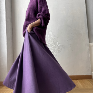 Gonna Lunga Bussola – Flanella Lilla