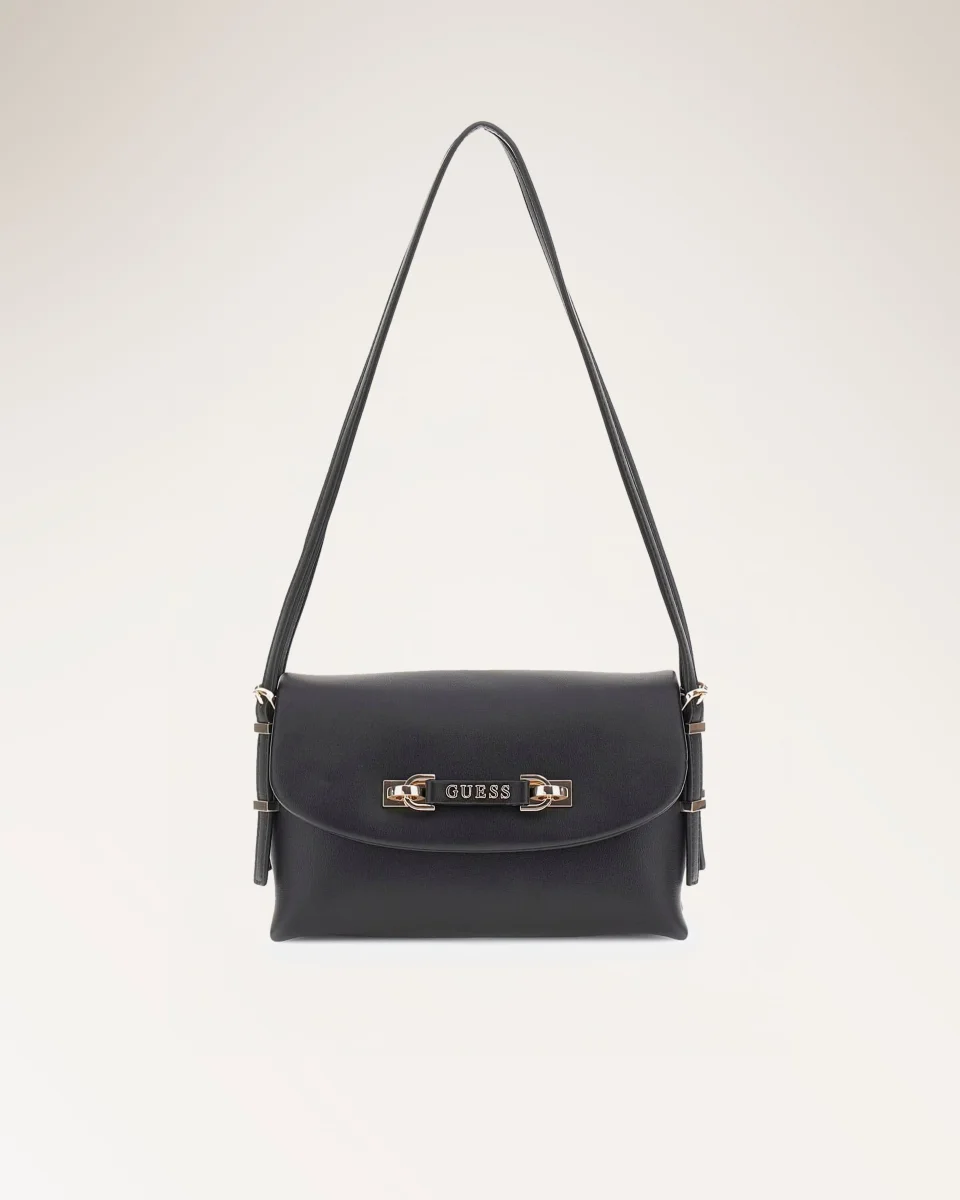 Lefia Flap Shoulder Bag Black