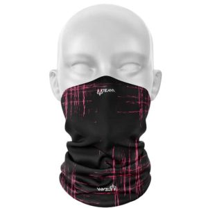 MY TEAM BANDANA TUBOLARE 100% POLYESTERE UNISEX BLACK/PINK FLUO