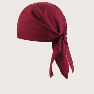 Bandana “Aspen” in tessuto gessato bordeaux 2 pz