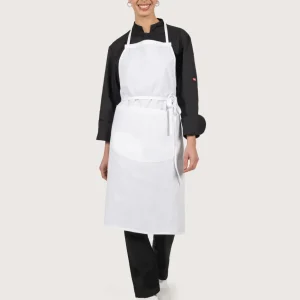 Grembiule cucina bianco con pettorina “Dayton” in cotone 2 pz