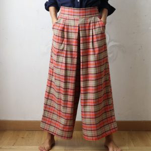 Gonna Pantalone Frida – flanella scozzese caramello