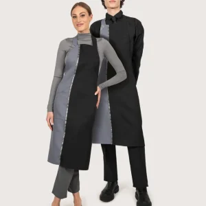Grembiule con pettorina “Imperial” grigio & nero