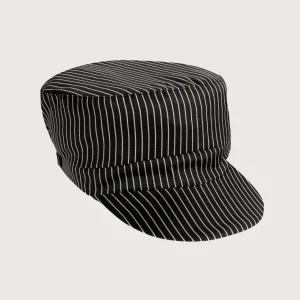 Berretto chef “Liam” tessuto “nero gessato” 2 pz