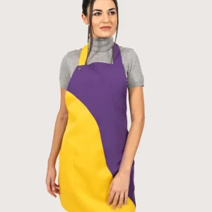 Grembiule “Madeira” con pettorina viola & giallo