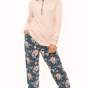 Pigiama donna  con inserti fantasia