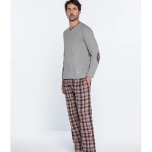 Pigiama a V interlock p. quadri