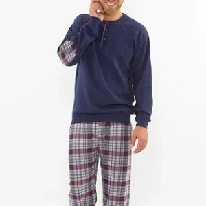 Pigiama serafino interlock p. quadri