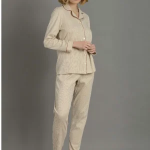 Pigiama donna aperto gessato