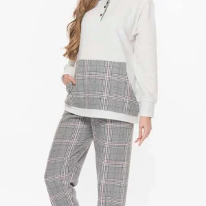 Pigiama con colletto in punto milano