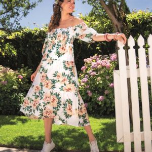 Abito cotone  fantasia floreale