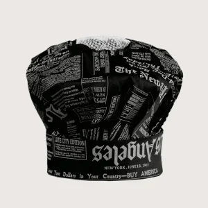 Cappello chef “Palmas” fantasia “Giornale” 2 pz