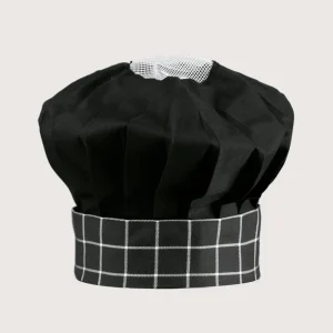 Cappello chef “Palmas” fantasia “Nero Quadri Bianchi” 2 pz