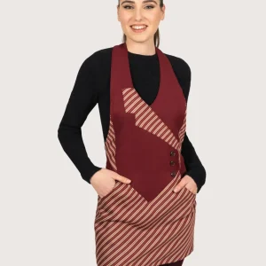 Grembiule “Panarea” bordeaux & fantasia