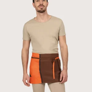 Grembiule corto marrone & arancio 2 pz “Roger”