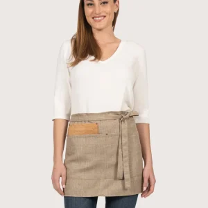 Grembiule corto con tasca in sughero “Shabby”- naturale o marrone a scelta