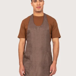 Grembiule con pettorina “Shabby” – naturale o marrone a scelta