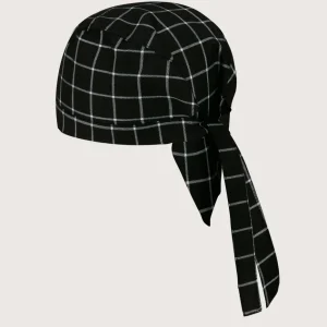 Bandana “Toledo” per chef fantasia “Nero Quadri Bianchi” 2 pz