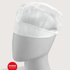 Cuffia da cucina donna bianca con retina 3 pz “Iside”